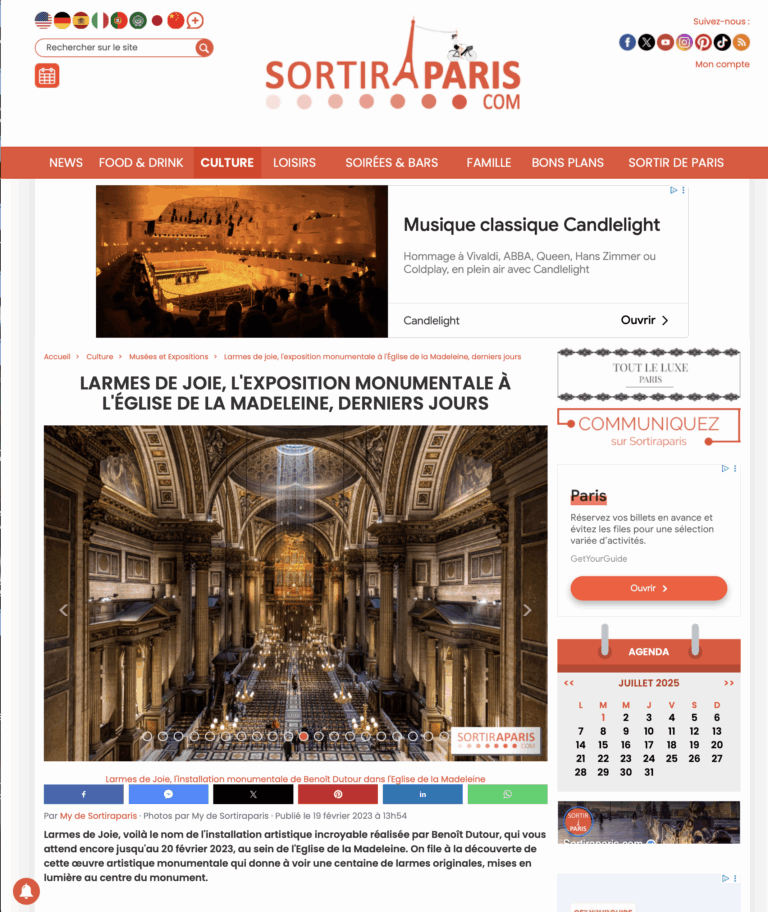 <a href="https://www.sortiraparis.com/album-photo/101113-larmes-de-joie-l-installation-monumentale-de-benoit-dutour-dans-l-eglise-de-la-madeleine" target="_blank" rel="noopener">  Sortir à Paris (Madeleine) </a>